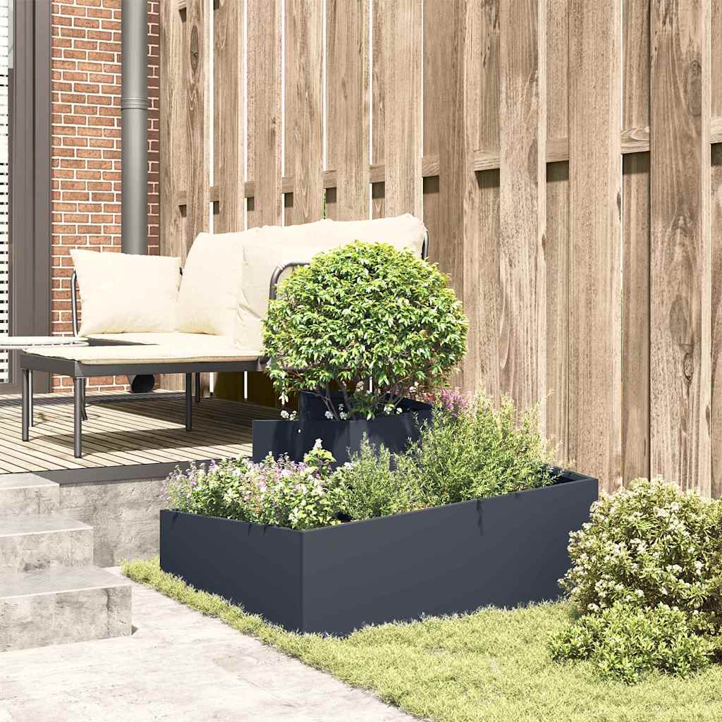 Vaso da giardino Antracite 80 x 80 x 50 cm