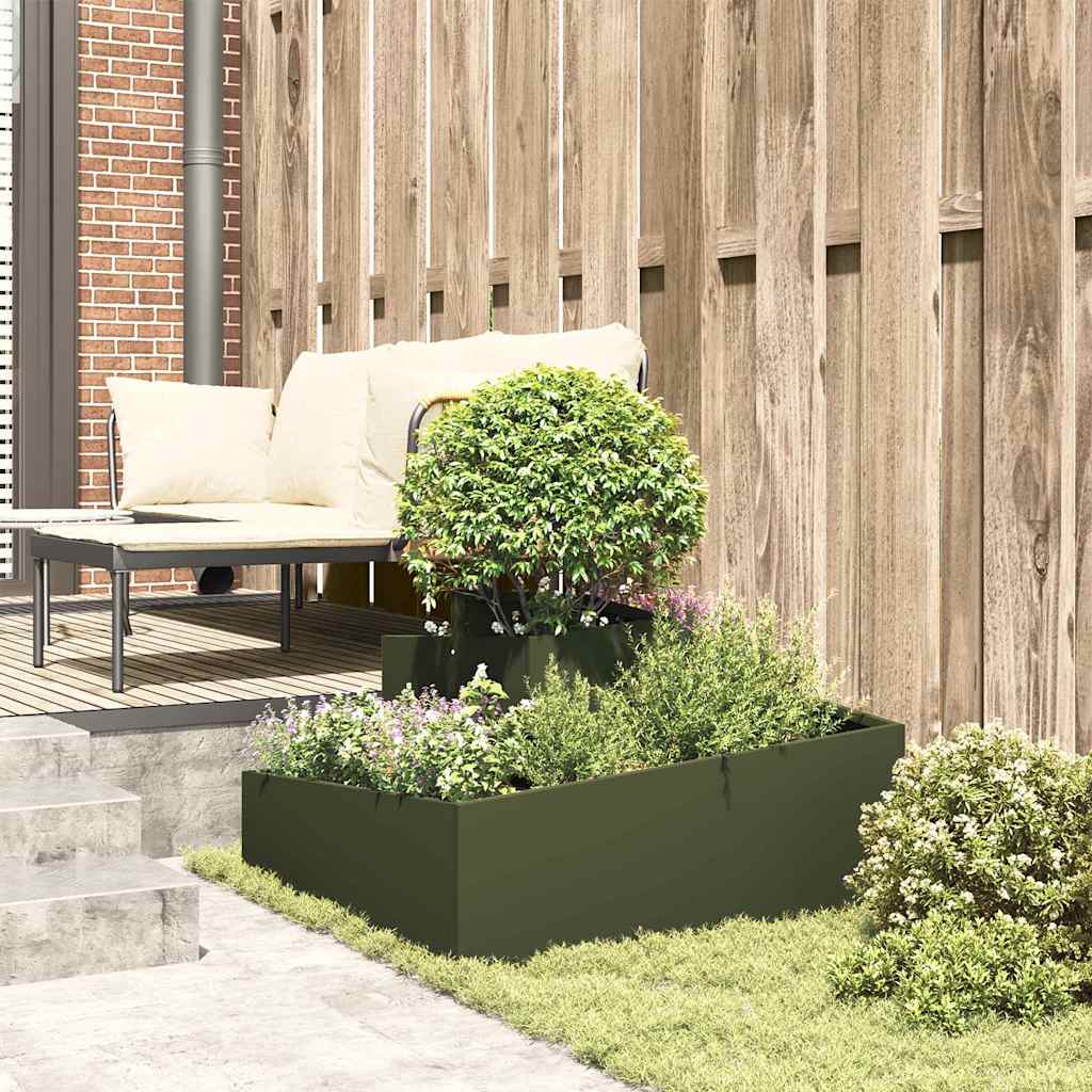 Vaso da giardino Verde Oliva 80 x 80 x 50 cm