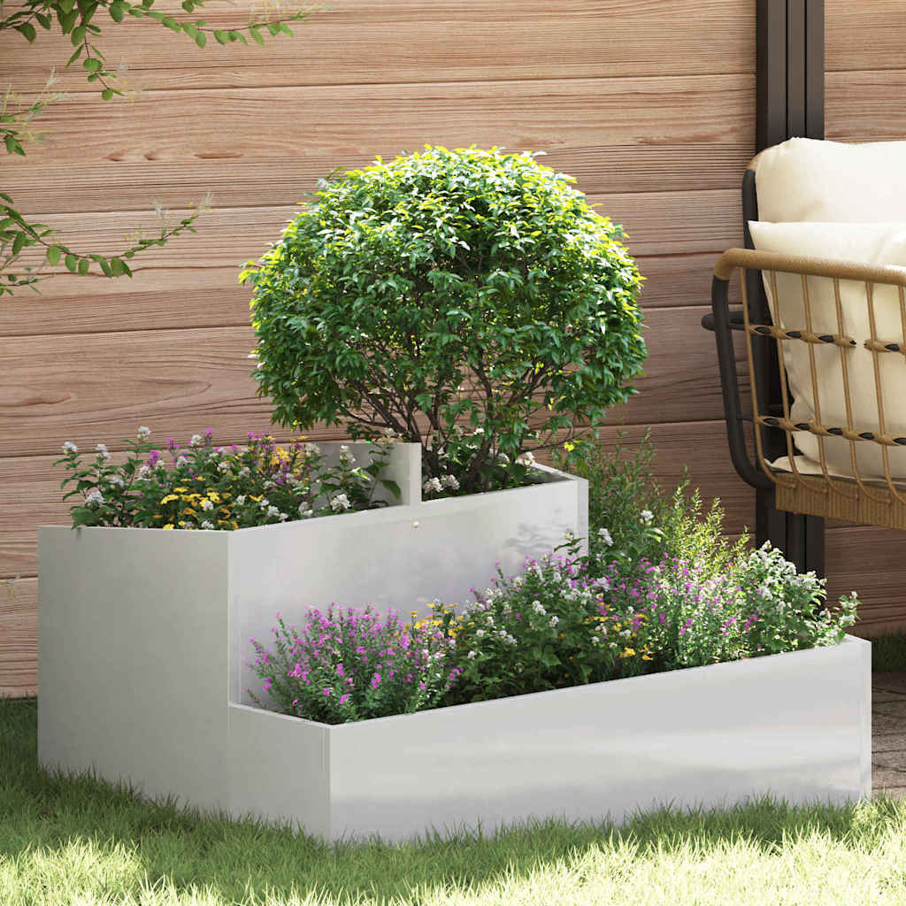 Vaso da giardino Argento 80 x 80 x 50 cm Acciaio Inox