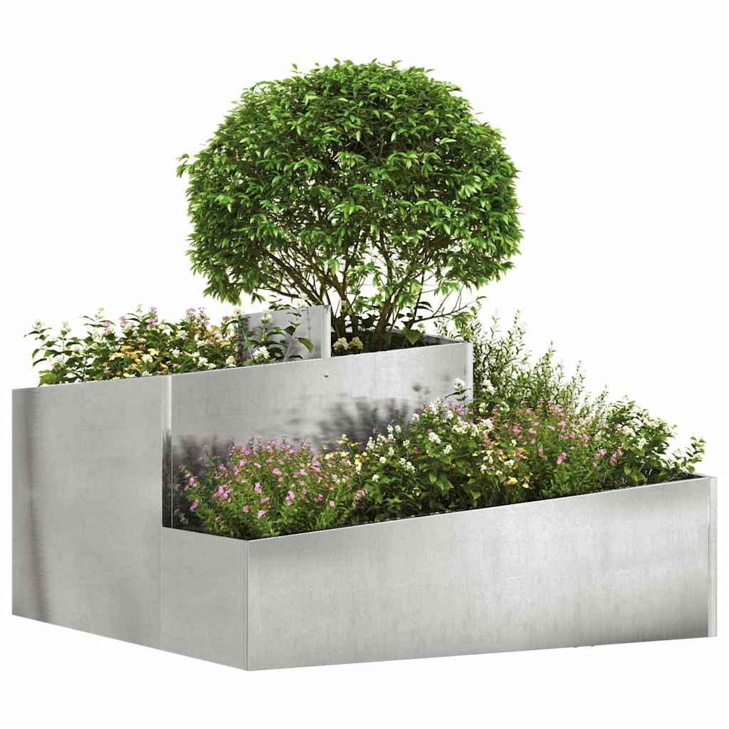 Vaso da giardino Argento 80 x 80 x 50 cm Acciaio Inox