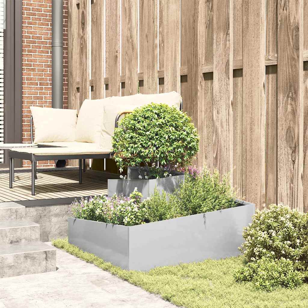 Vaso da giardino Argento 80 x 80 x 50 cm Acciaio Inox