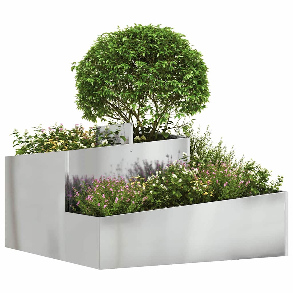 Vaso da giardino Argento 80 x 80 x 50 cm Acciaio zincato