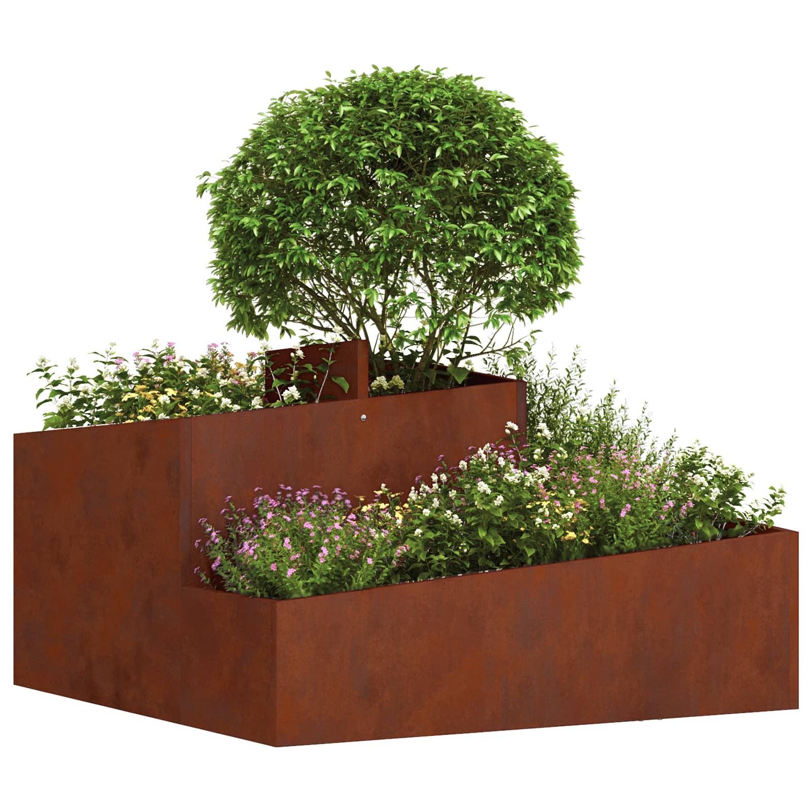 Vaso da giardino Ruggine 80 x 80 x 50 cm Acciaio Corten