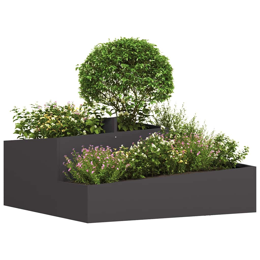 Vaso da giardino Nero 100 x 100 x 50 cm