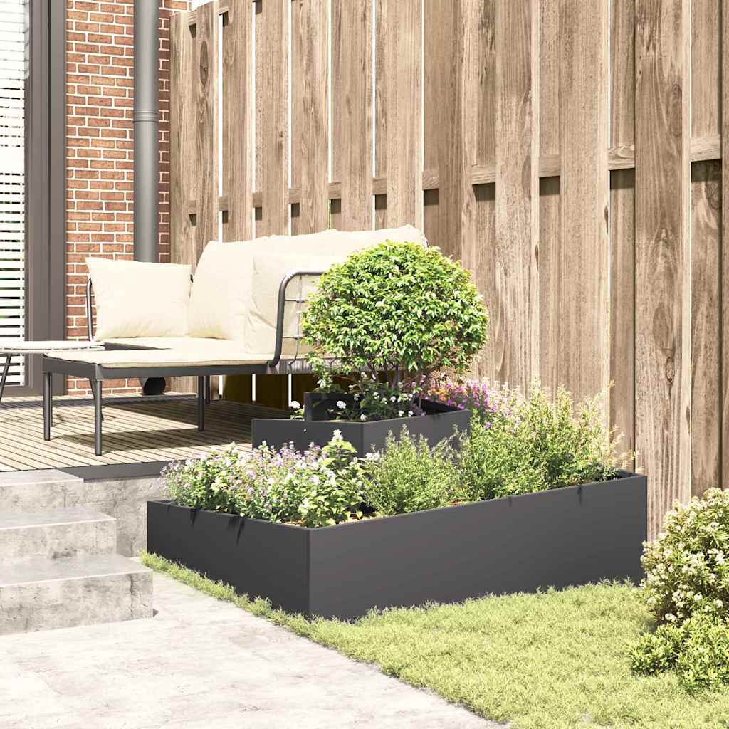 Vaso da giardino Nero 100 x 100 x 50 cm