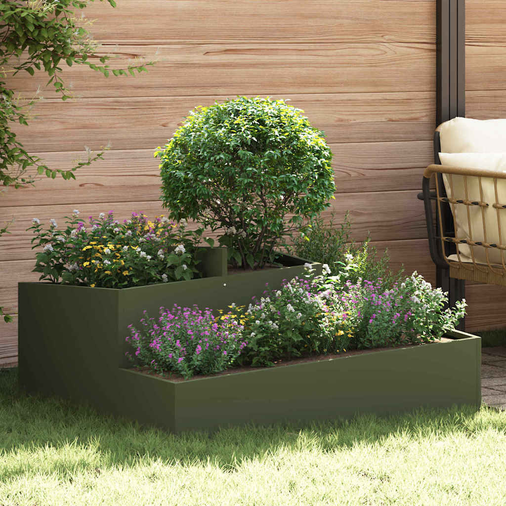 Vaso da giardino Verde Oliva 100 x 100 x 50 cm