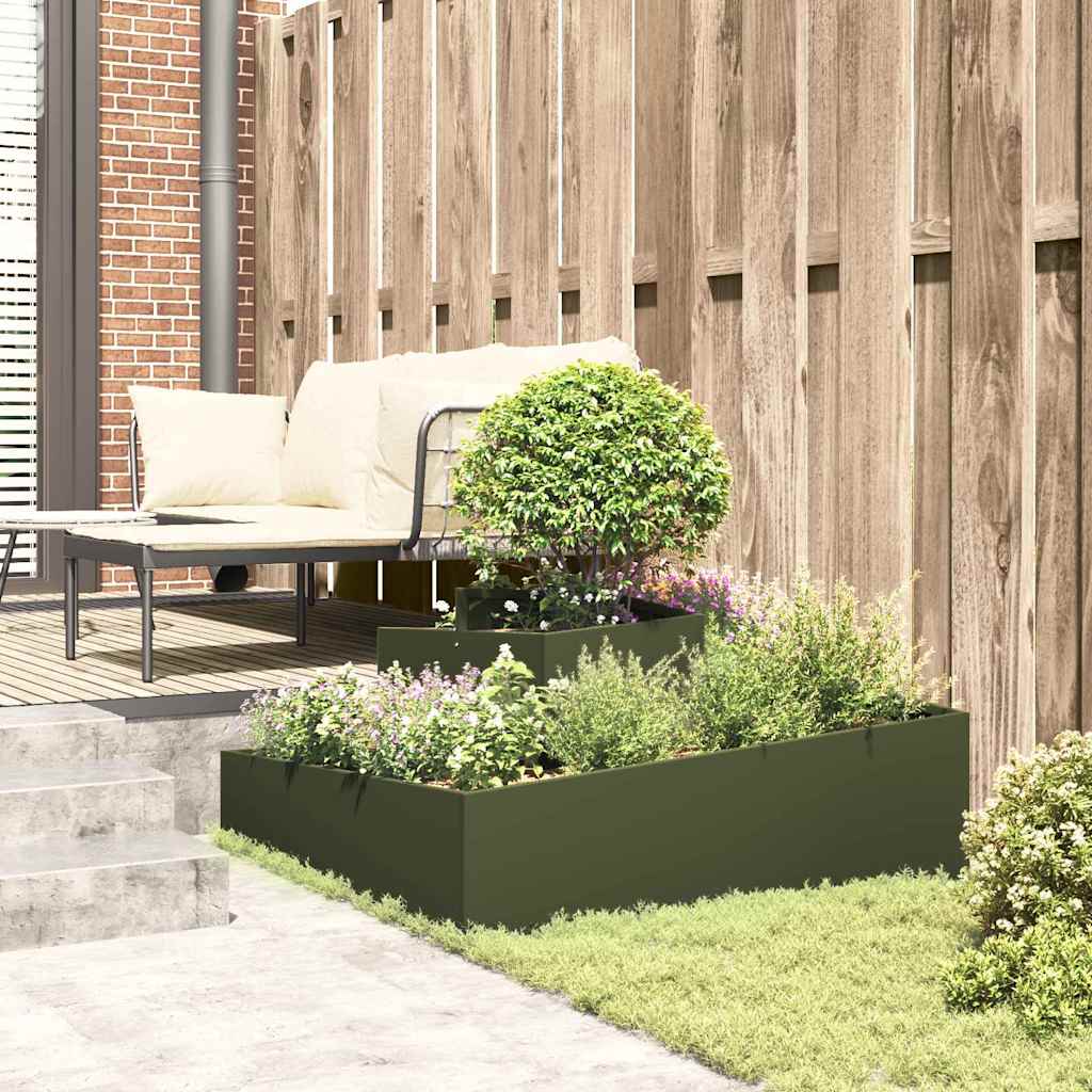Vaso da giardino Verde Oliva 100 x 100 x 50 cm