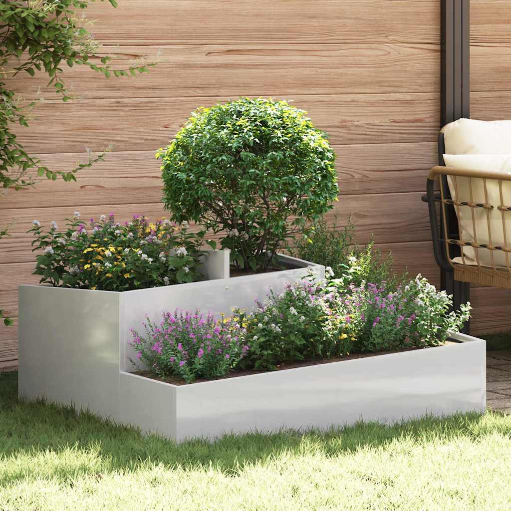 Vaso da giardino Argento 100 x 100 x 50 cm Acciaio Inox