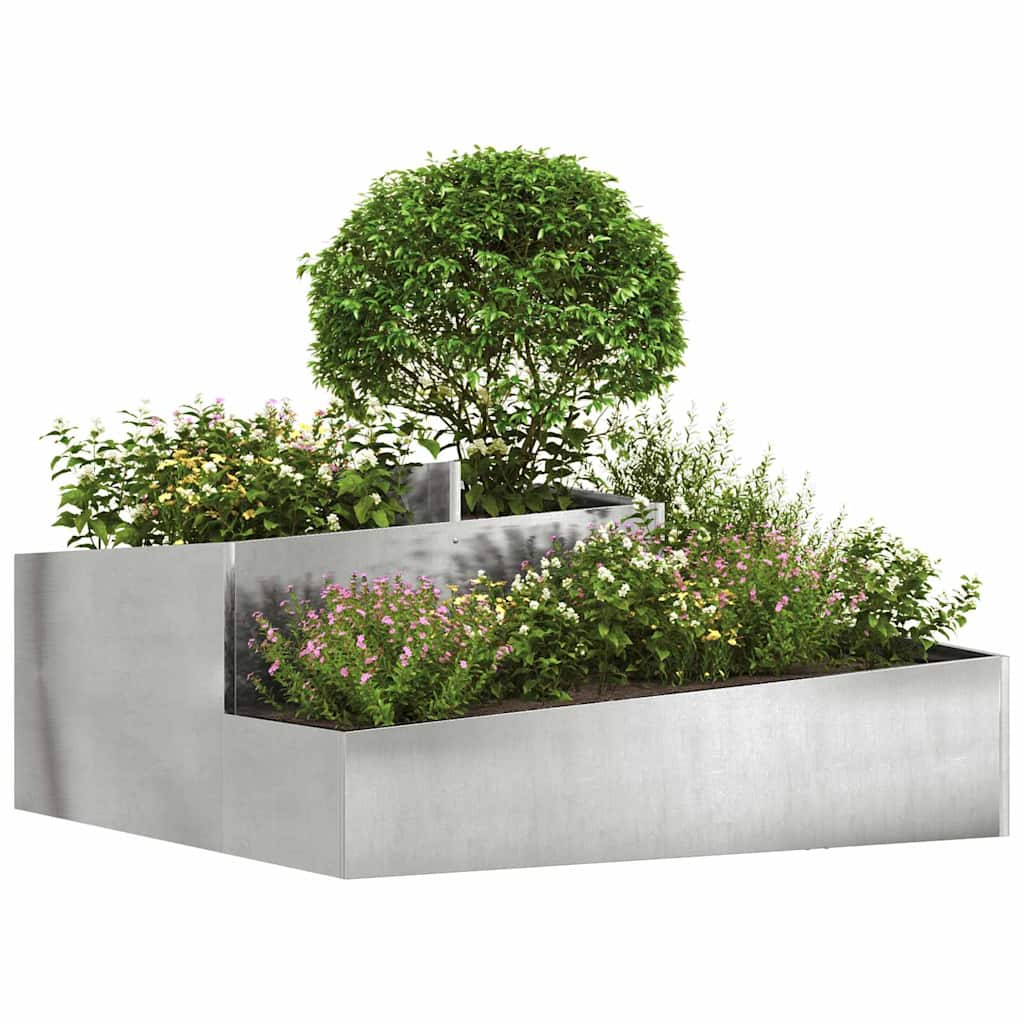 Vaso da giardino Argento 100 x 100 x 50 cm Acciaio Inox