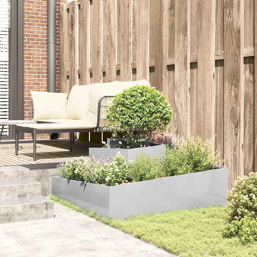 Vaso da giardino Argento 100 x 100 x 50 cm Acciaio Inox