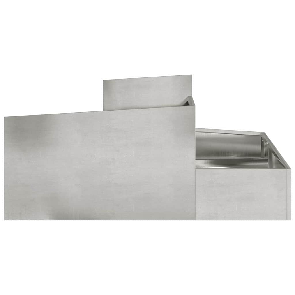 Vaso da giardino Argento 100 x 100 x 50 cm Acciaio Inox