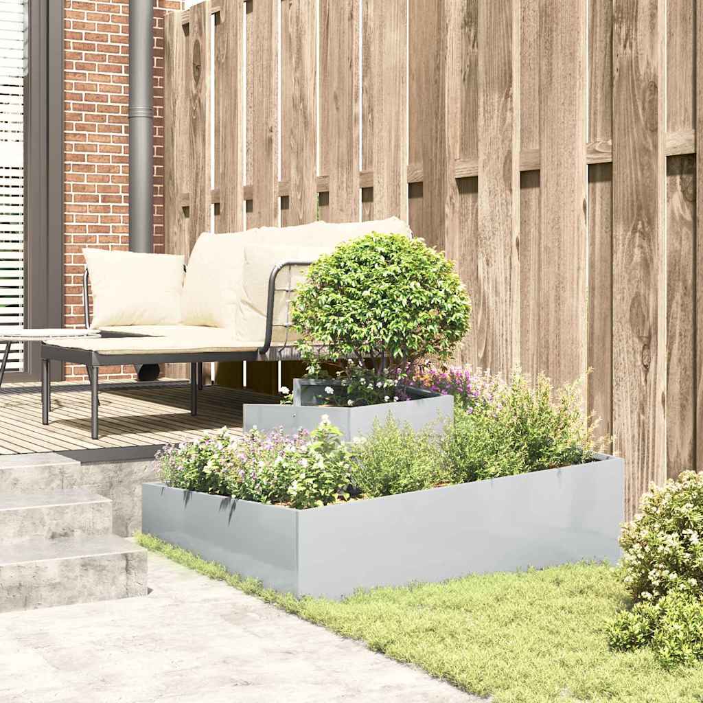 Vaso da giardino Argento 100 x 100 x 50 cm Acciaio zincato