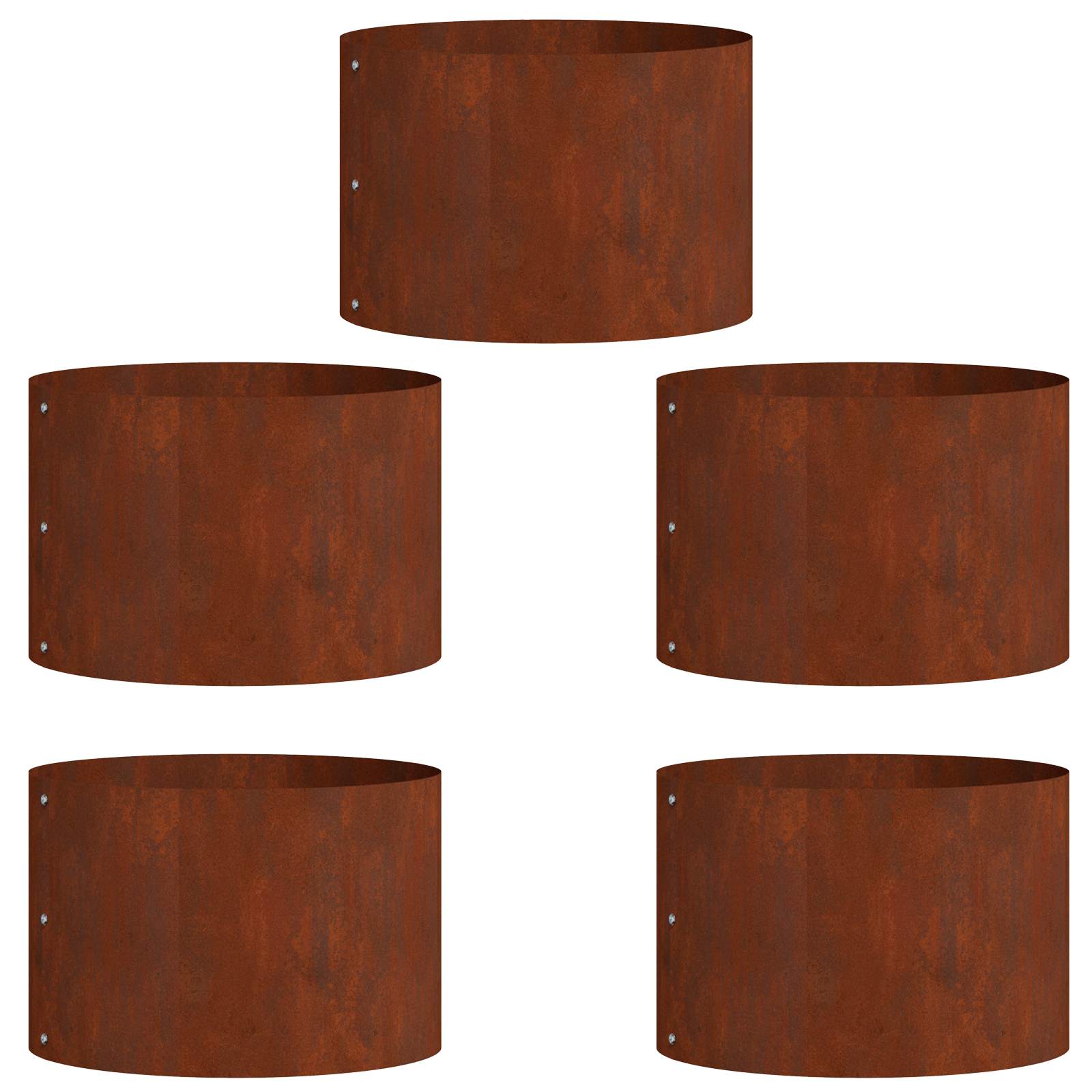 Anello per vaso 5 pz Ruggine 30 x 30 x 20 cm