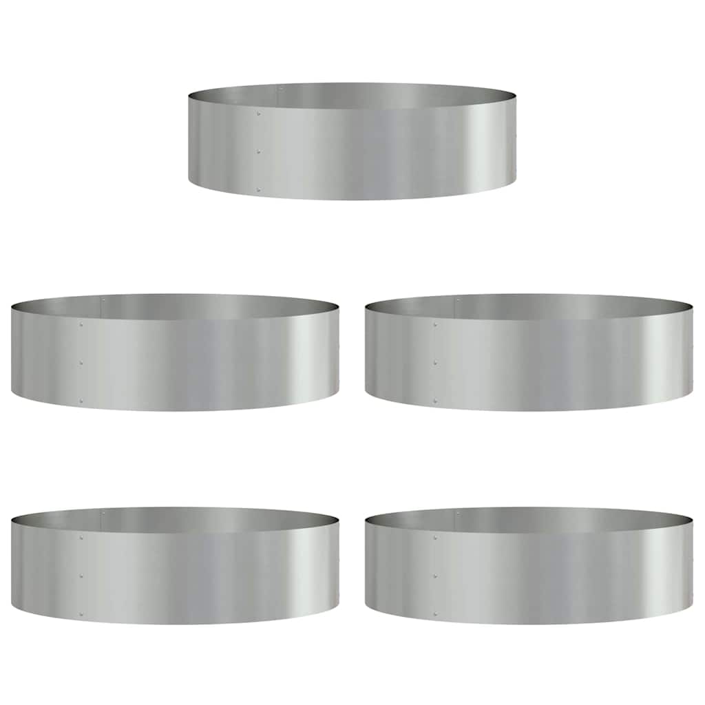 Anello per vaso 5 pz Argento 80 x 80 x 20 cm Acciaio zincato
