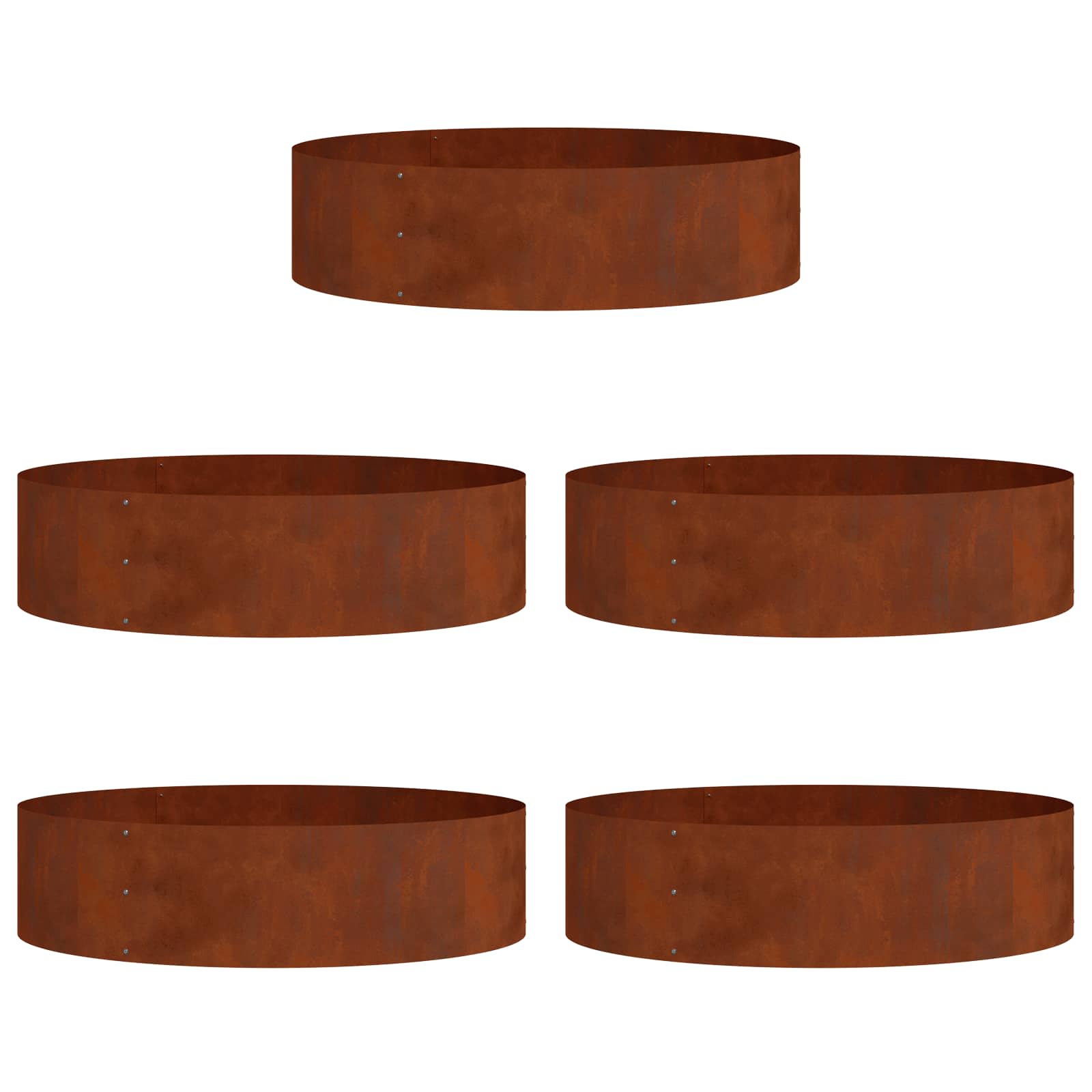 Anello per vaso 5 pz Ruggine 80 x 80 x 20 cm