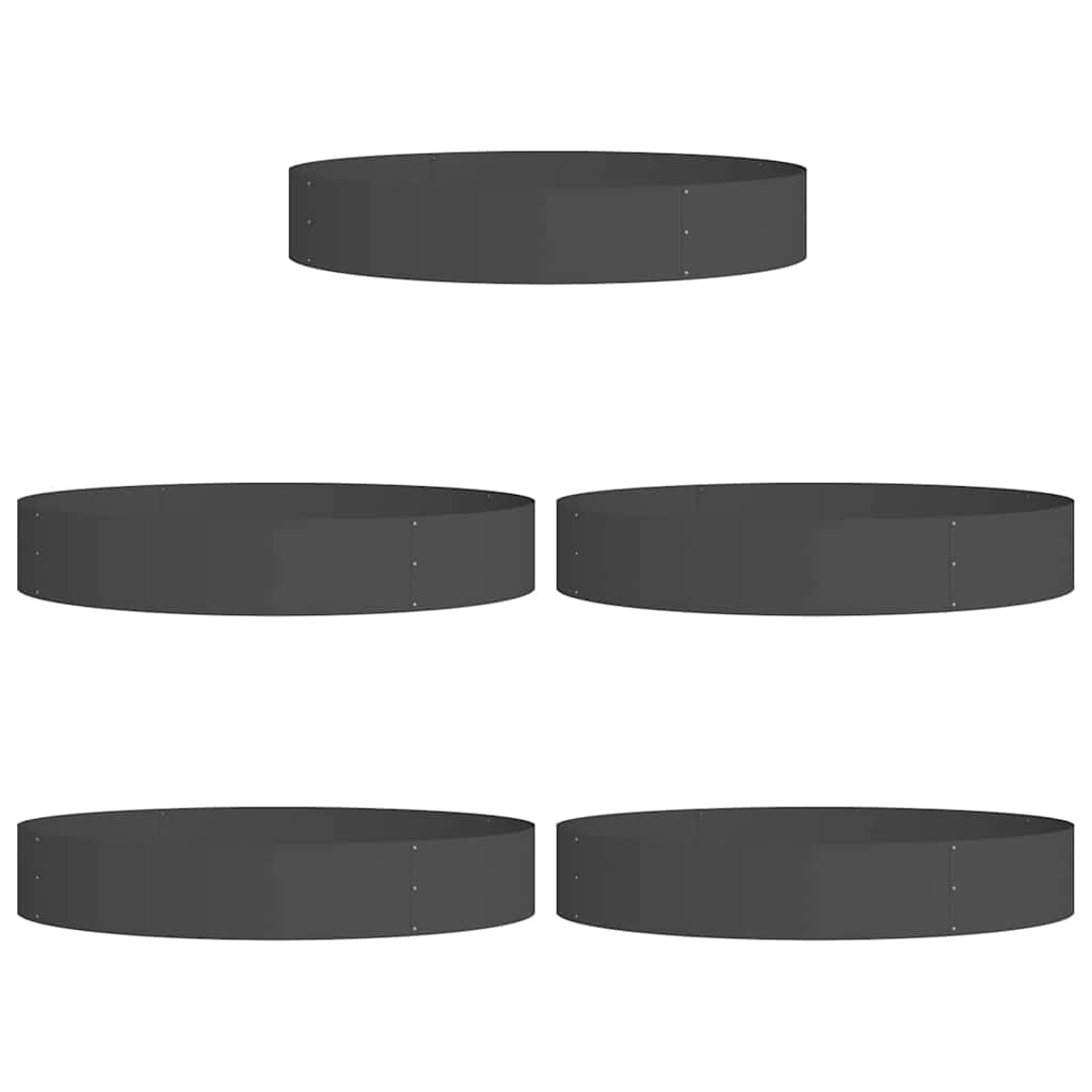 Anello per vaso 5 pz Nero 120 x 120 x 20 cm