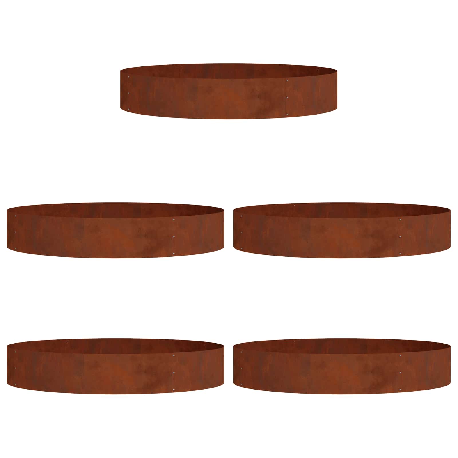 Anello per vaso 5 pz Ruggine 120 x 120 x 20 cm