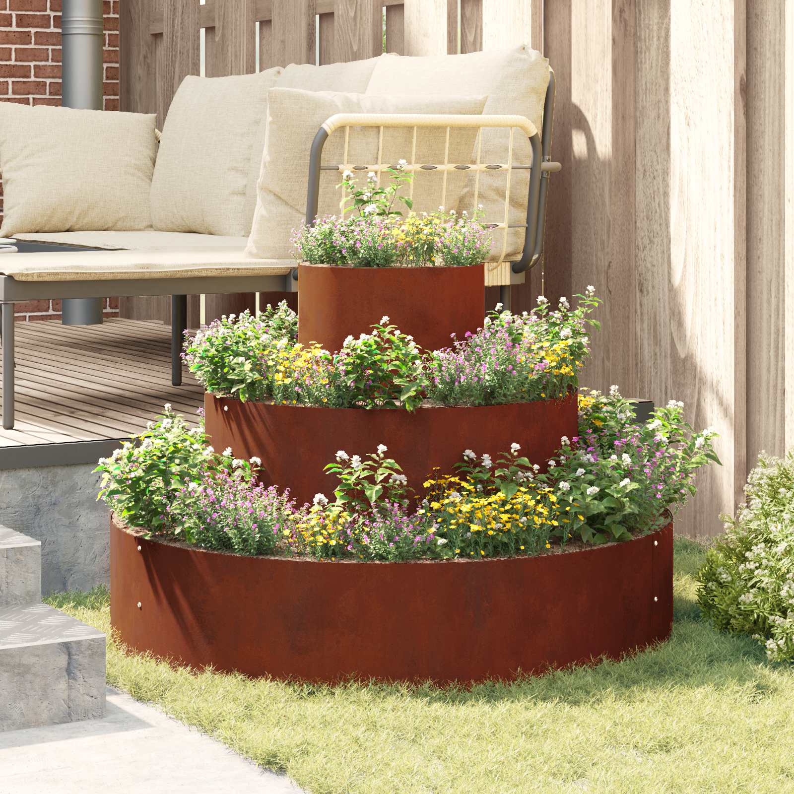 Vaso da giardino Ruggine 90 x 90 x 20 cm