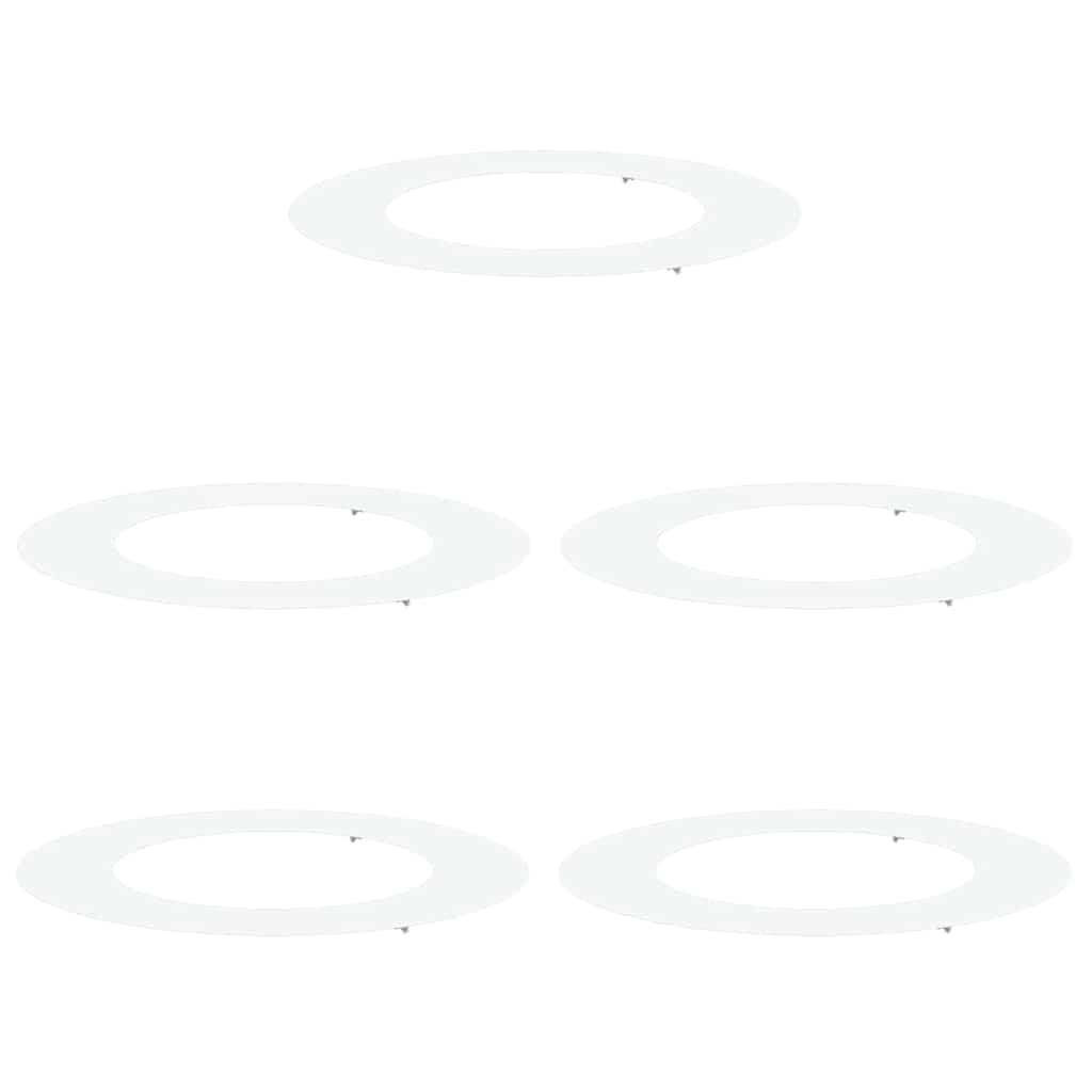 adatto per Anelli d'Albero Piatto 5 pz Bianco Ø50/80 cm Acciaio