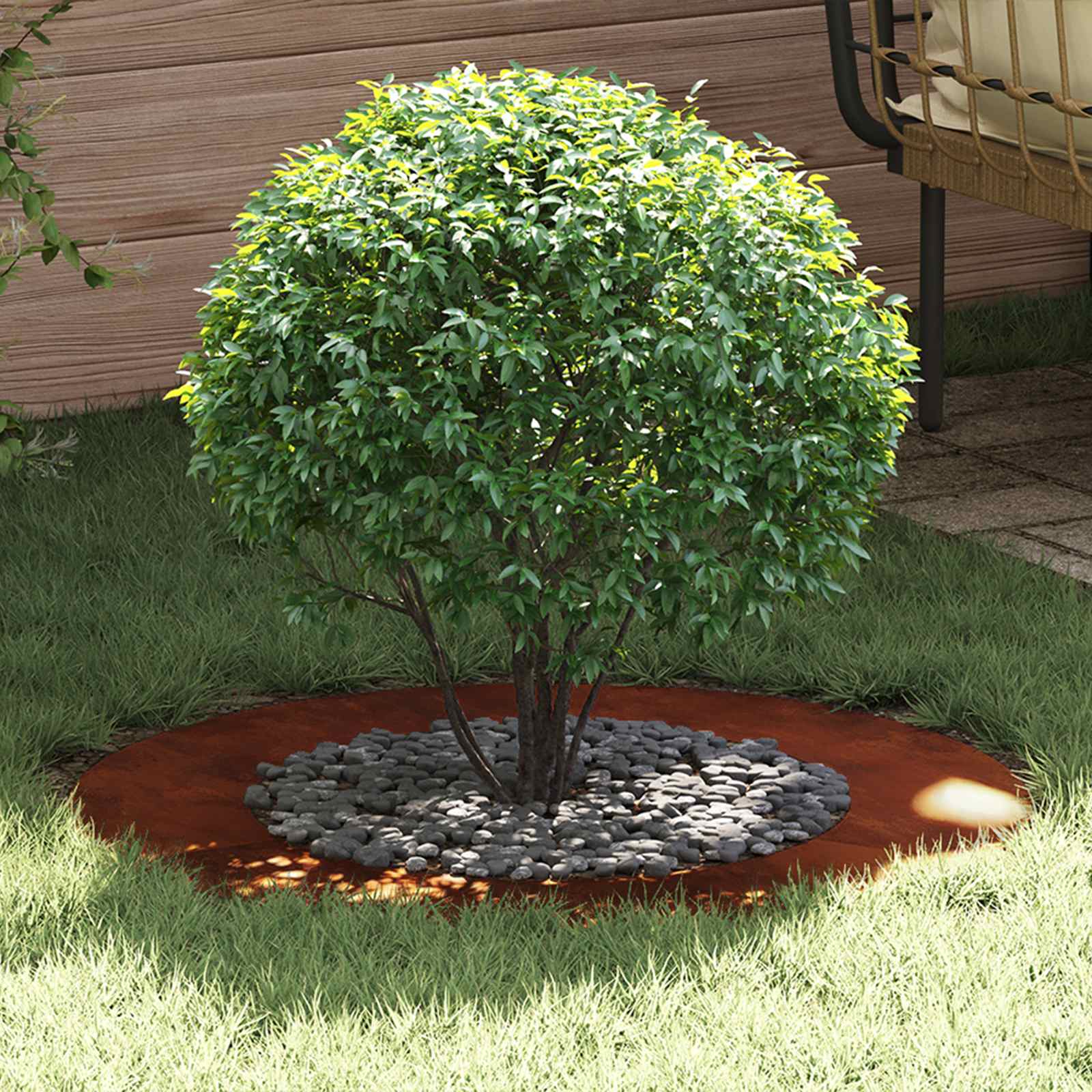 adatto per Anello d'Albero Piatto Ruggine Ø50/80 cm