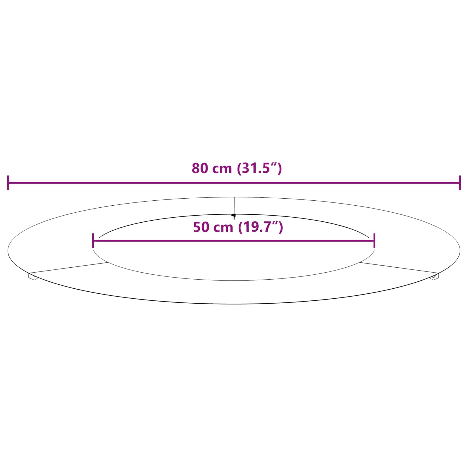 adatto per Anello d'Albero Piatto Ruggine Ø50/80 cm