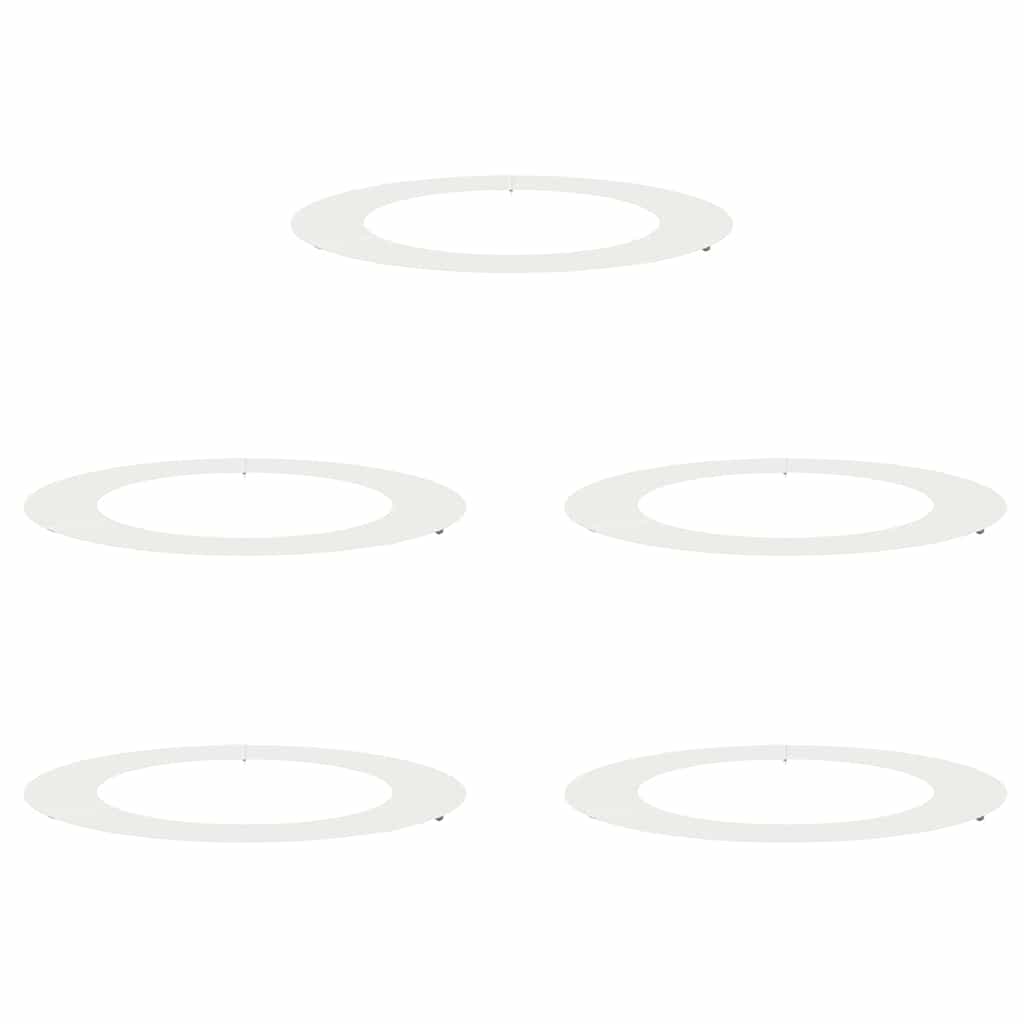 adatto per Anelli d'Albero Piatto 5 pz Bianco Ø60/90 cm Acciaio