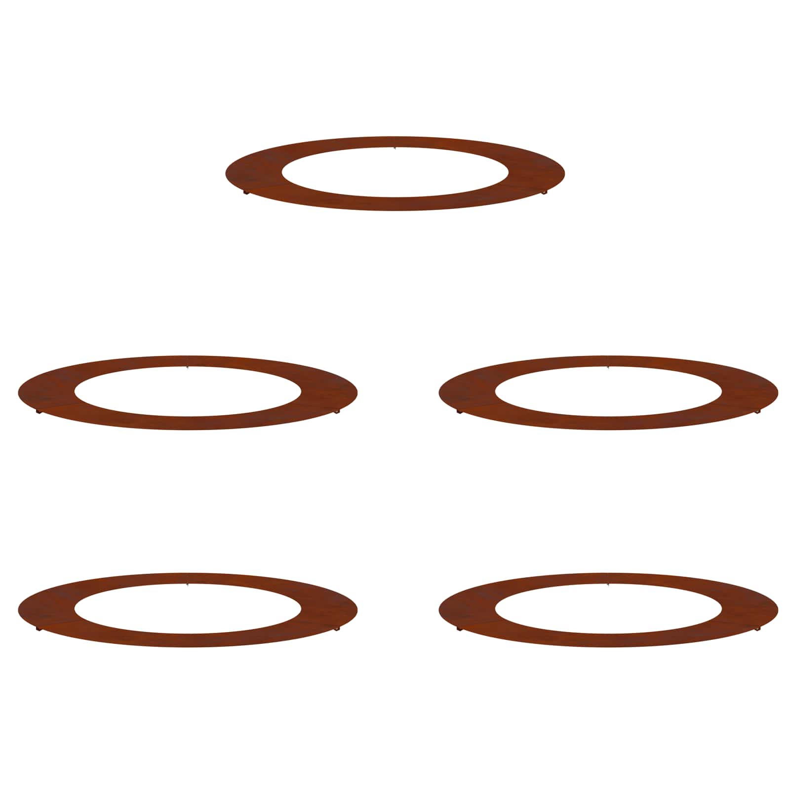 adatto per Anelli d'Albero Piatto 5 pz Ruggine Ø60/90 cm