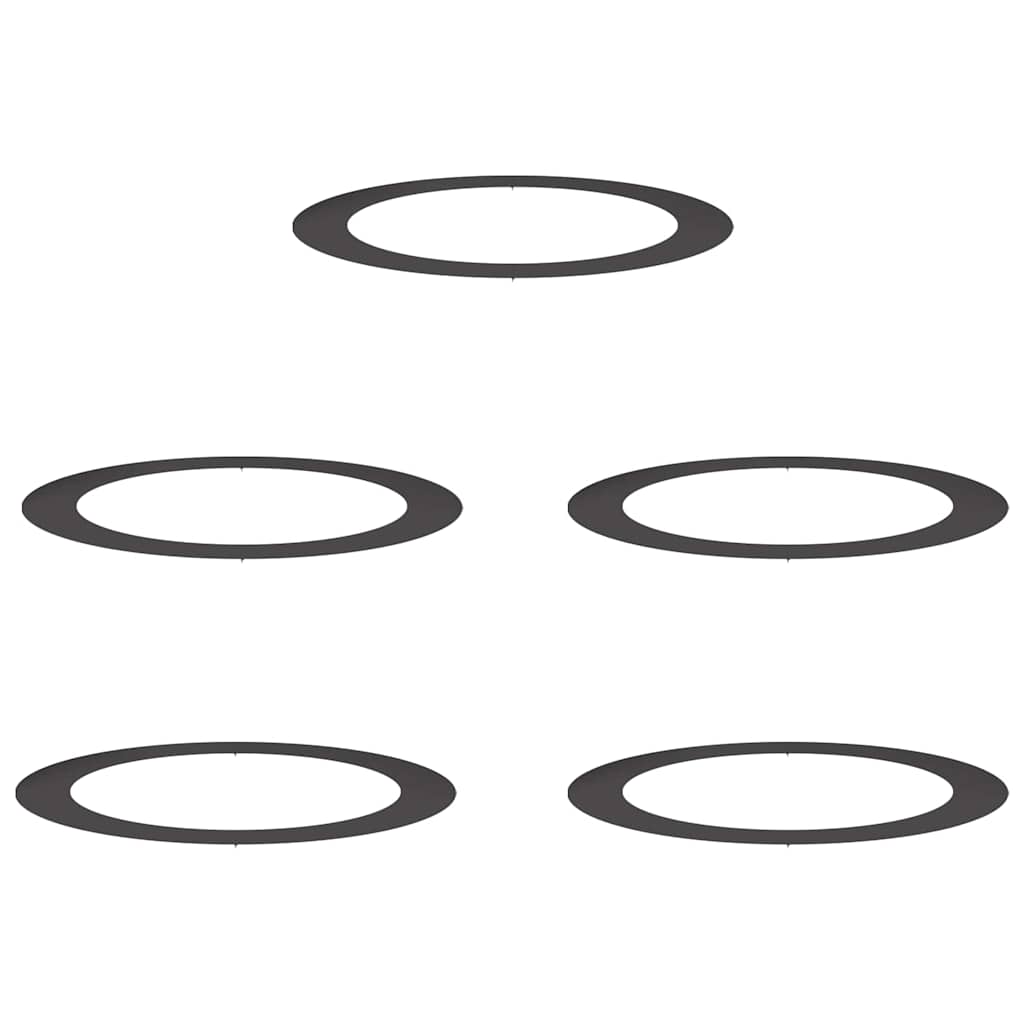 adatto per Anelli d'Albero Piatto 5 pz Nero Ø90/120 cm Acciaio