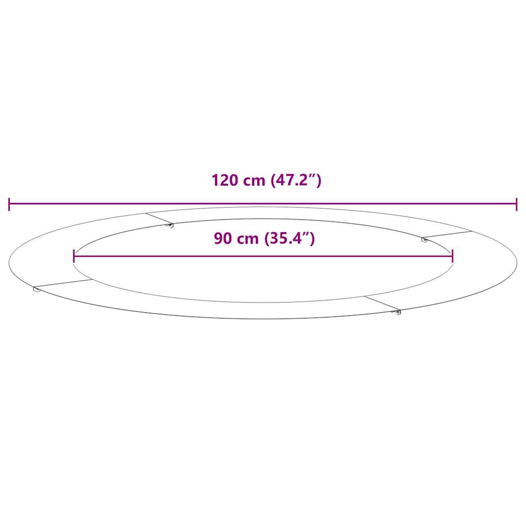 adatto per Anelli d'Albero Piatto 5 pz Nero Ø90/120 cm Acciaio