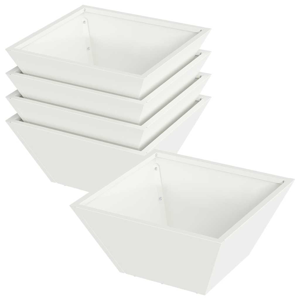 Vaso da giardino 5 pz Bianco 35 x 35 x 15 cm