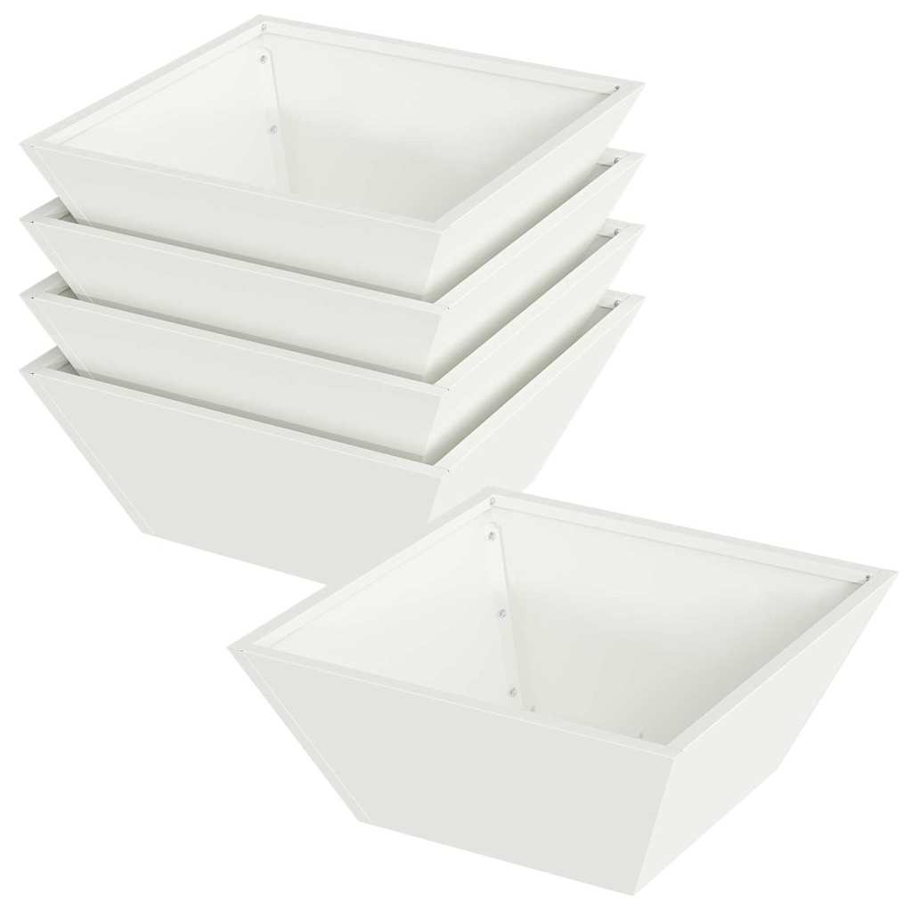 Vaso da giardino 5 pz Bianco 40 x 40 x 15 cm