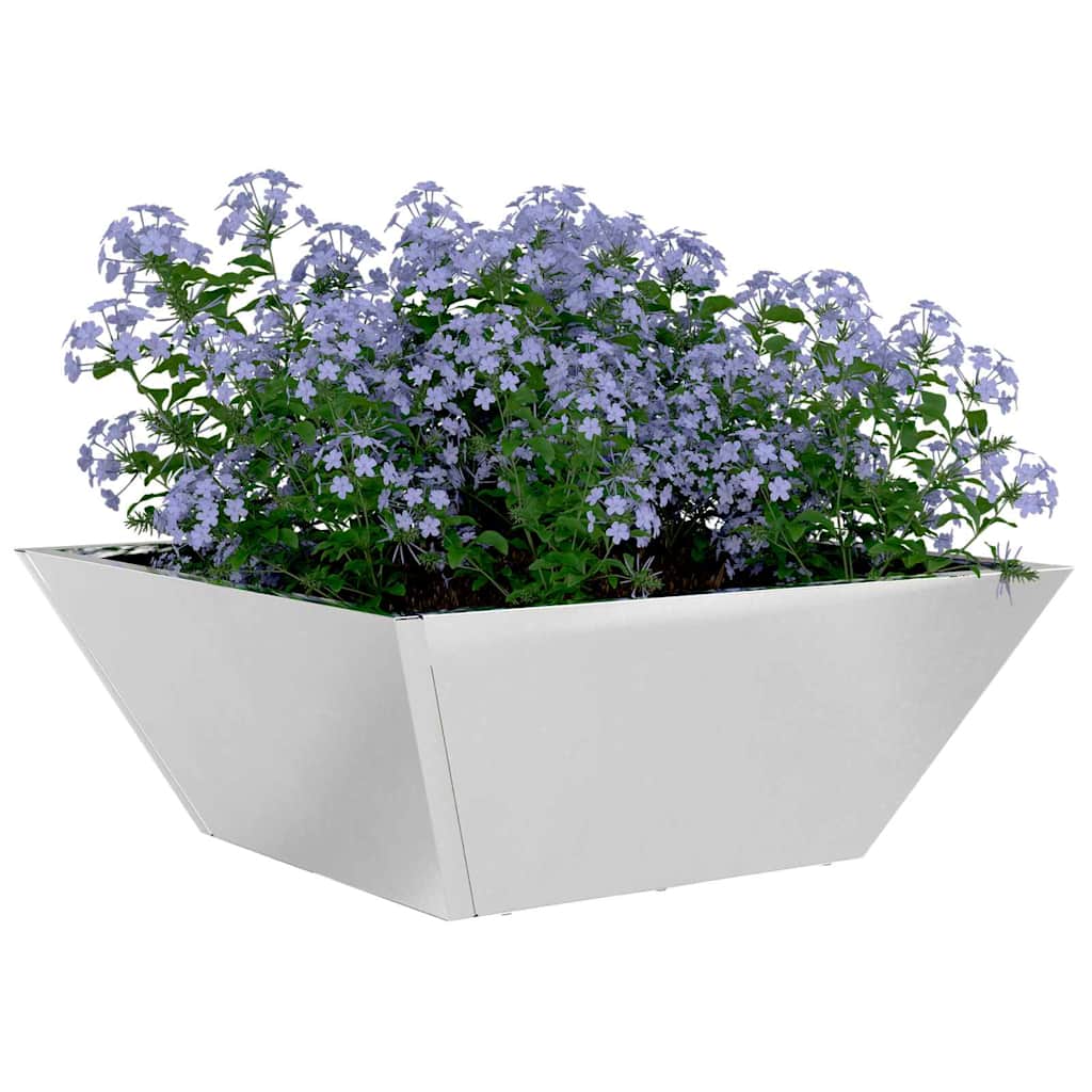 Vaso da giardino 5 pz Argento 40 x 40 x 15 cm Acciaio Inox