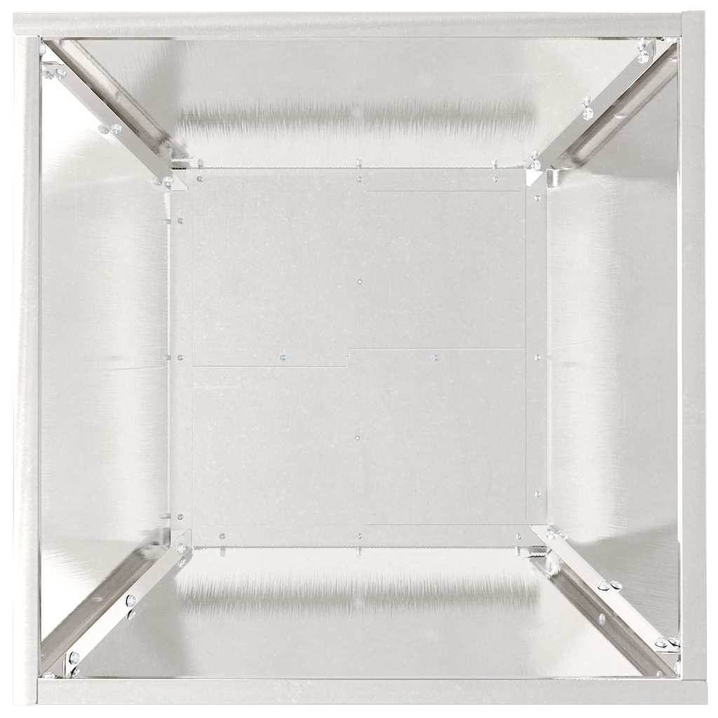 Vaso da giardino 5 pz Argento 40 x 40 x 15 cm Acciaio Inox