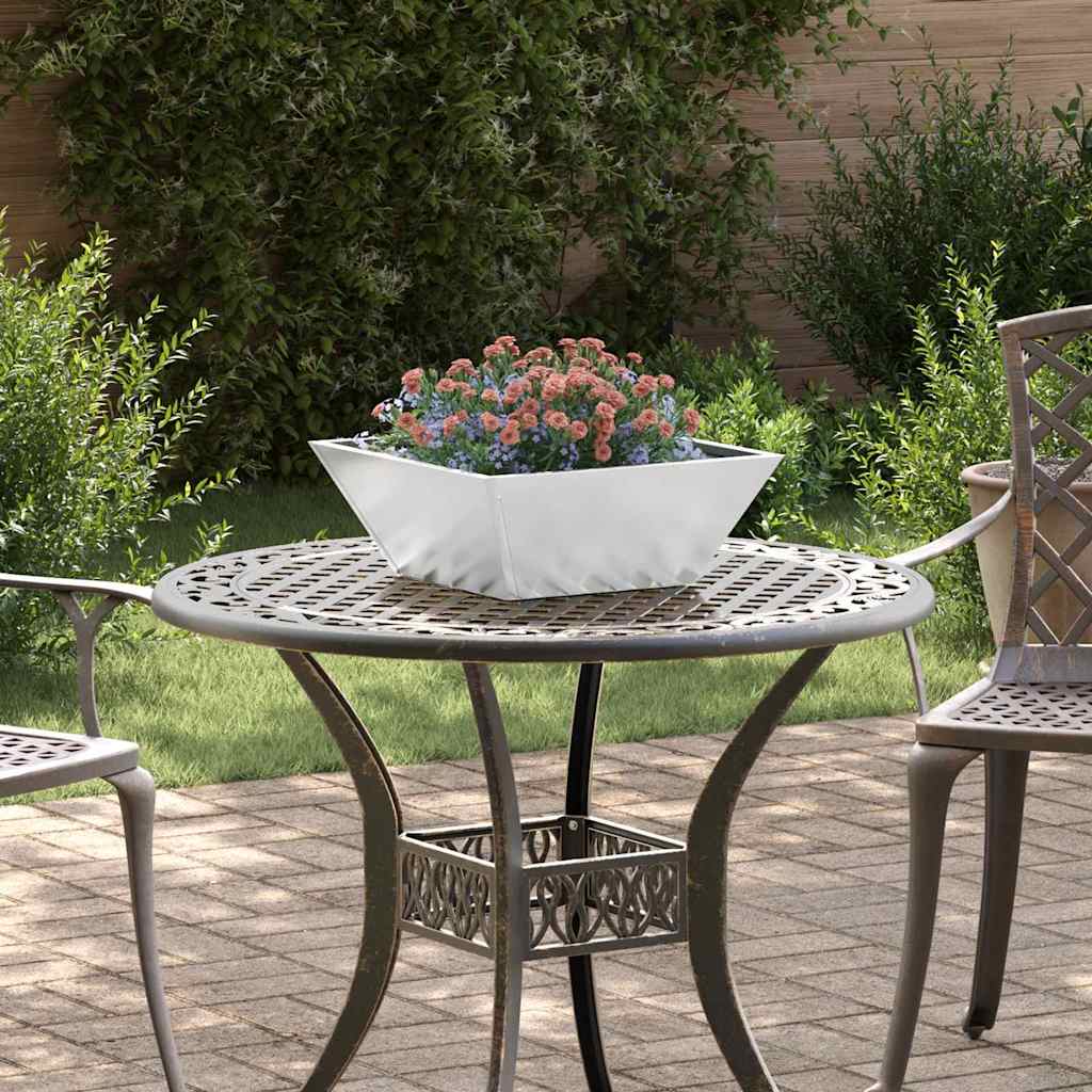 Vaso da giardino 5 pz Argento 40 x 40 x 15 cm Acciaio zincato