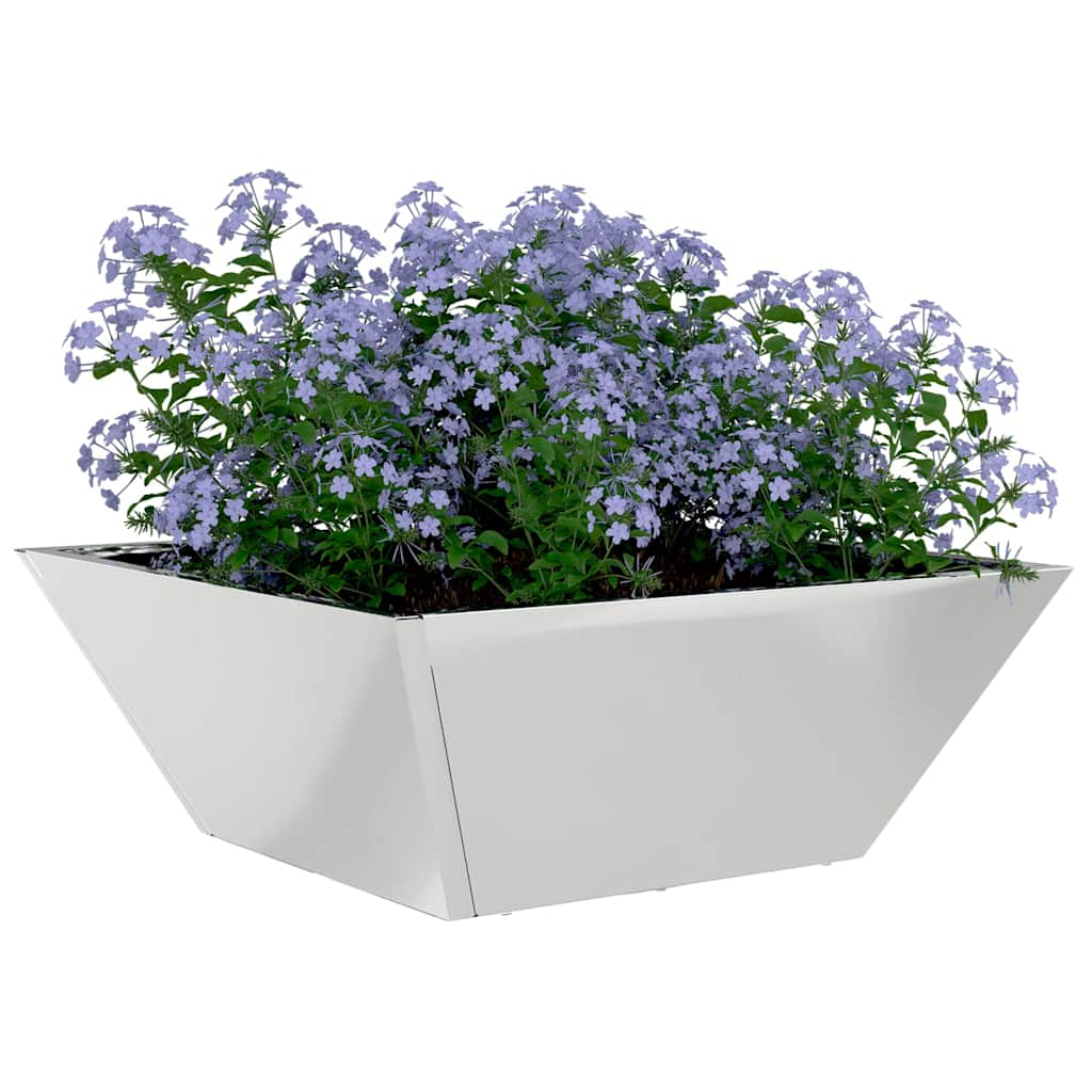 Vaso da giardino 5 pz Argento 40 x 40 x 15 cm Acciaio zincato