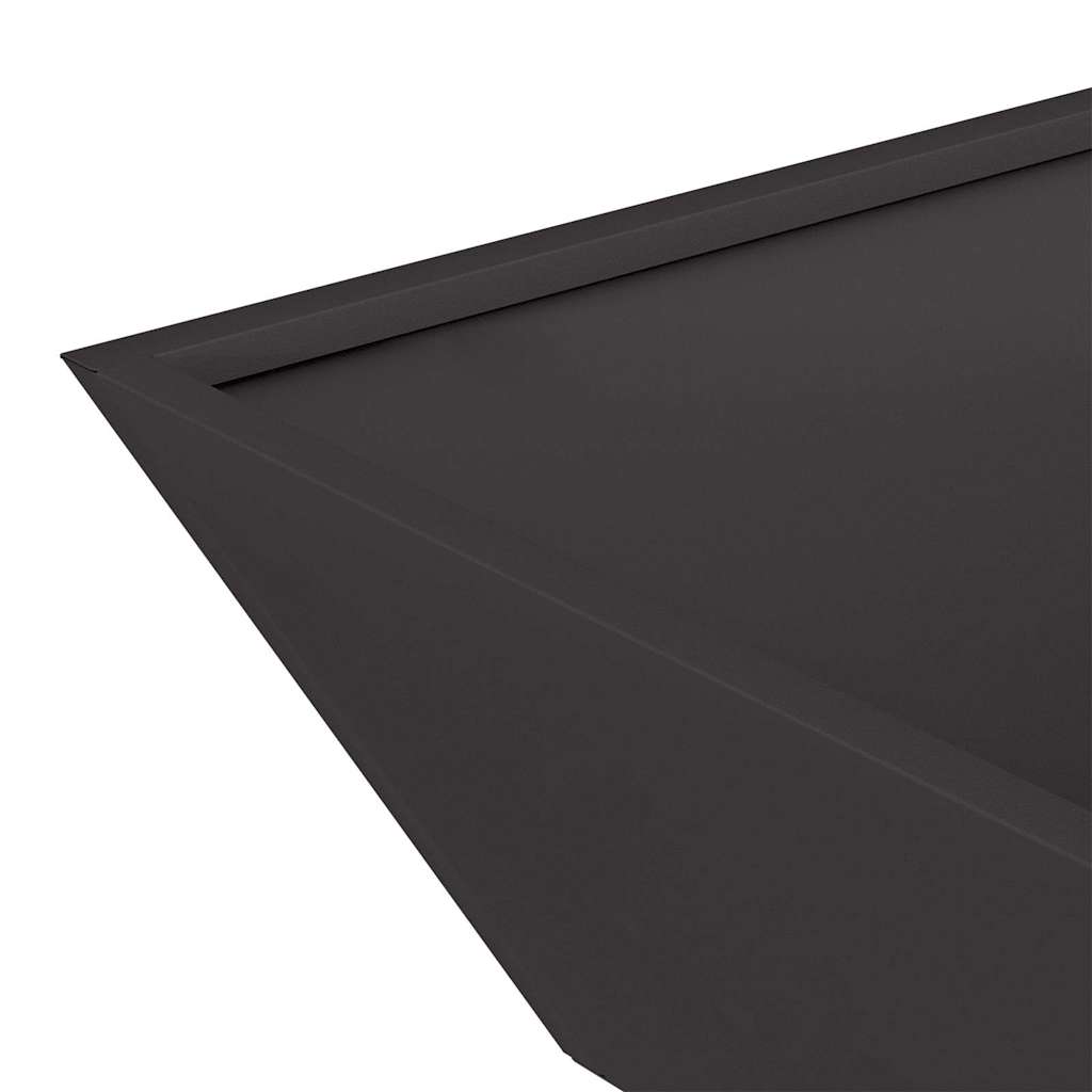 Vaso da giardino Nero 50 x 50 x 15 cm Acciaio laminato a freddo