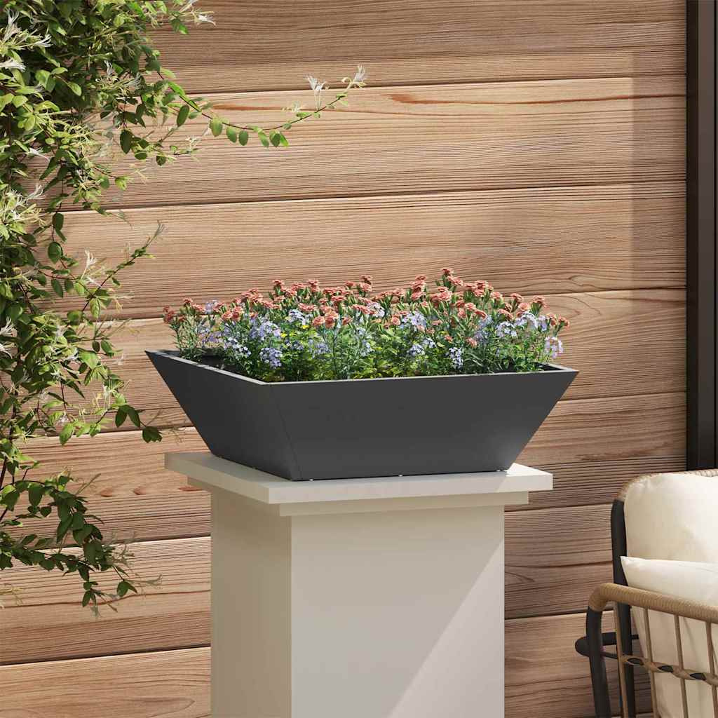 Vaso da giardino 5 pz Nero 50 x 50 x 15 cm