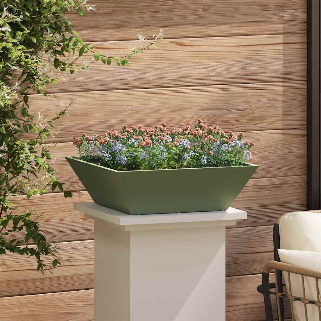 Vaso da giardino 5 pz Verde Oliva 50 x 50 x 15 cm