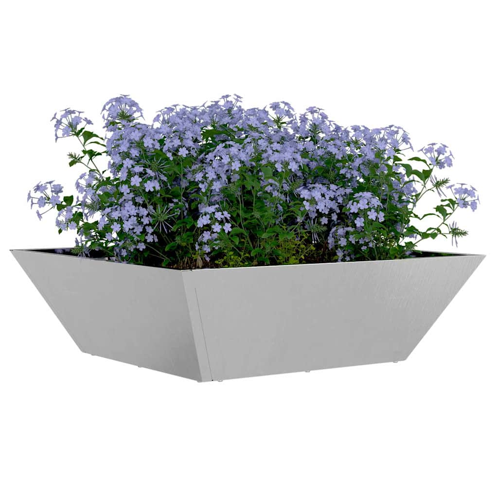 Vaso da giardino 5 pz Argento 50 x 50 x 15 cm Acciaio Inox