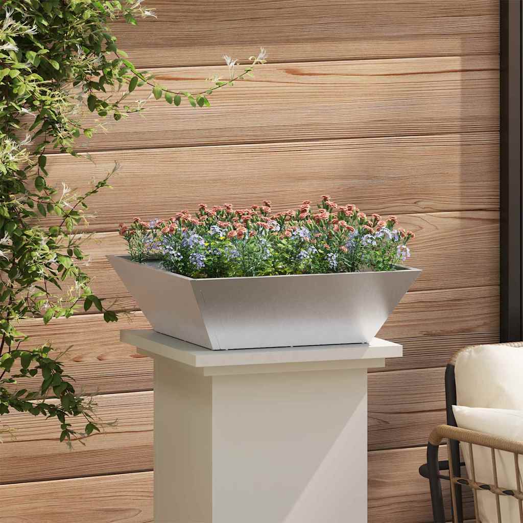 Vaso da giardino 5 pz Argento 50 x 50 x 15 cm Acciaio Inox