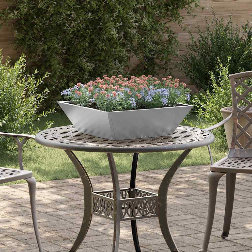 Vaso da giardino 5 pz Argento 50 x 50 x 15 cm Acciaio zincato