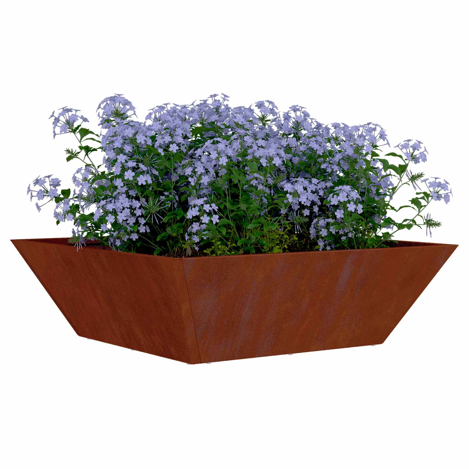Vaso da giardino 5 pz Ruggine 50 x 50 x 15 cm Acciaio Corten