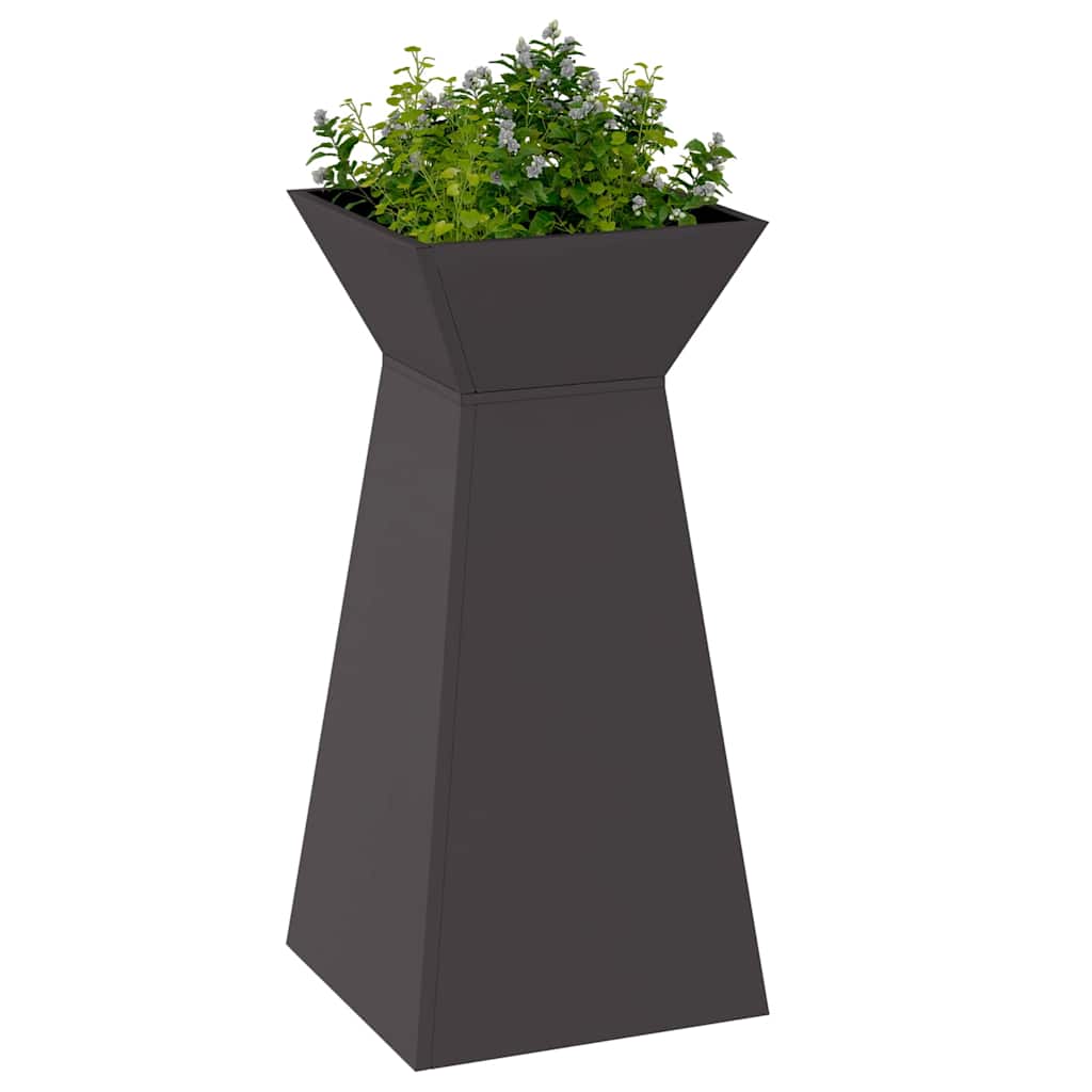 Vaso a Pilastro Nero 35 x 35 x 73 cm Acciaio laminato a freddo