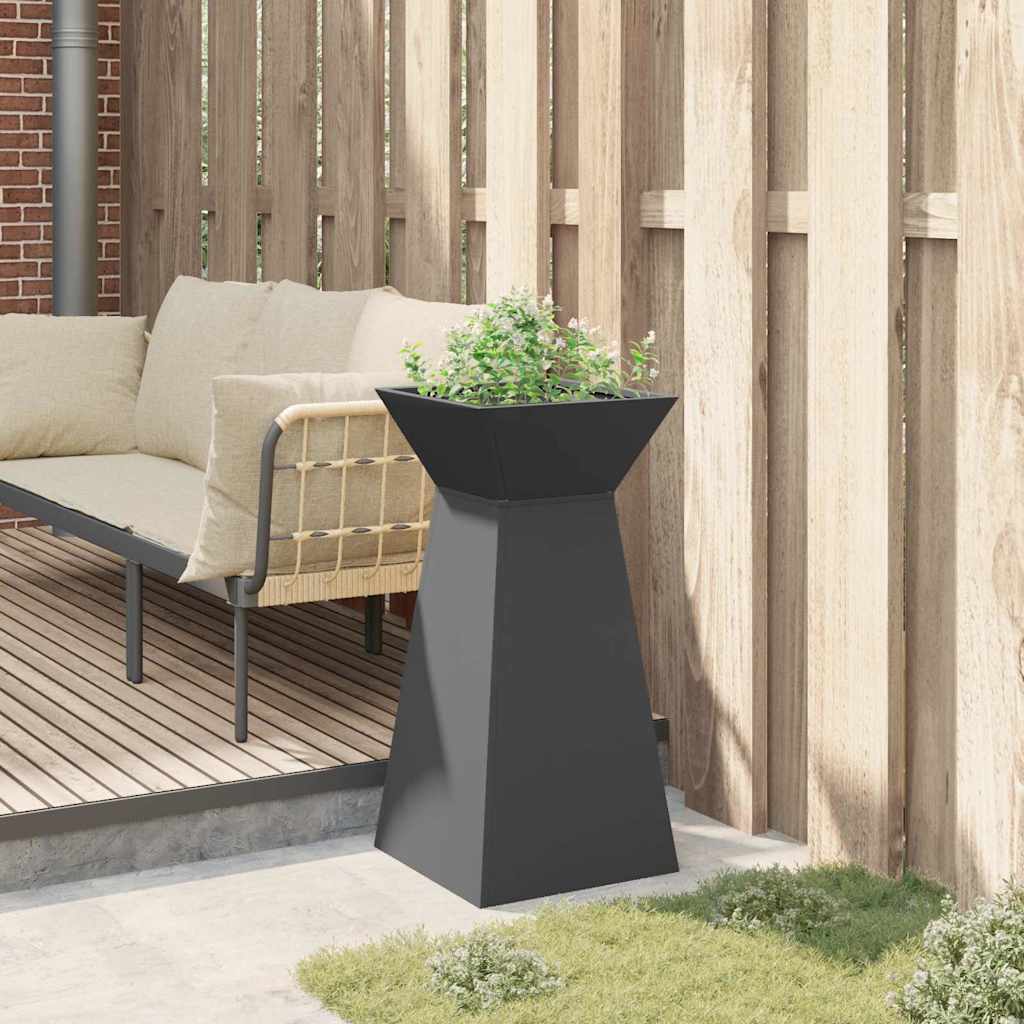 Vaso a Pilastro Nero 35 x 35 x 73 cm Acciaio laminato a freddo