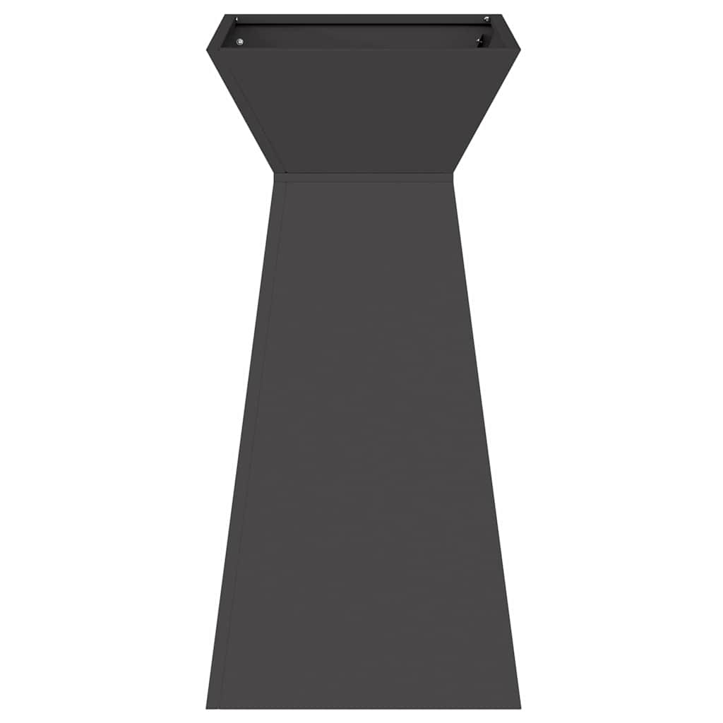 Vaso a Pilastro Nero 35 x 35 x 73 cm Acciaio laminato a freddo