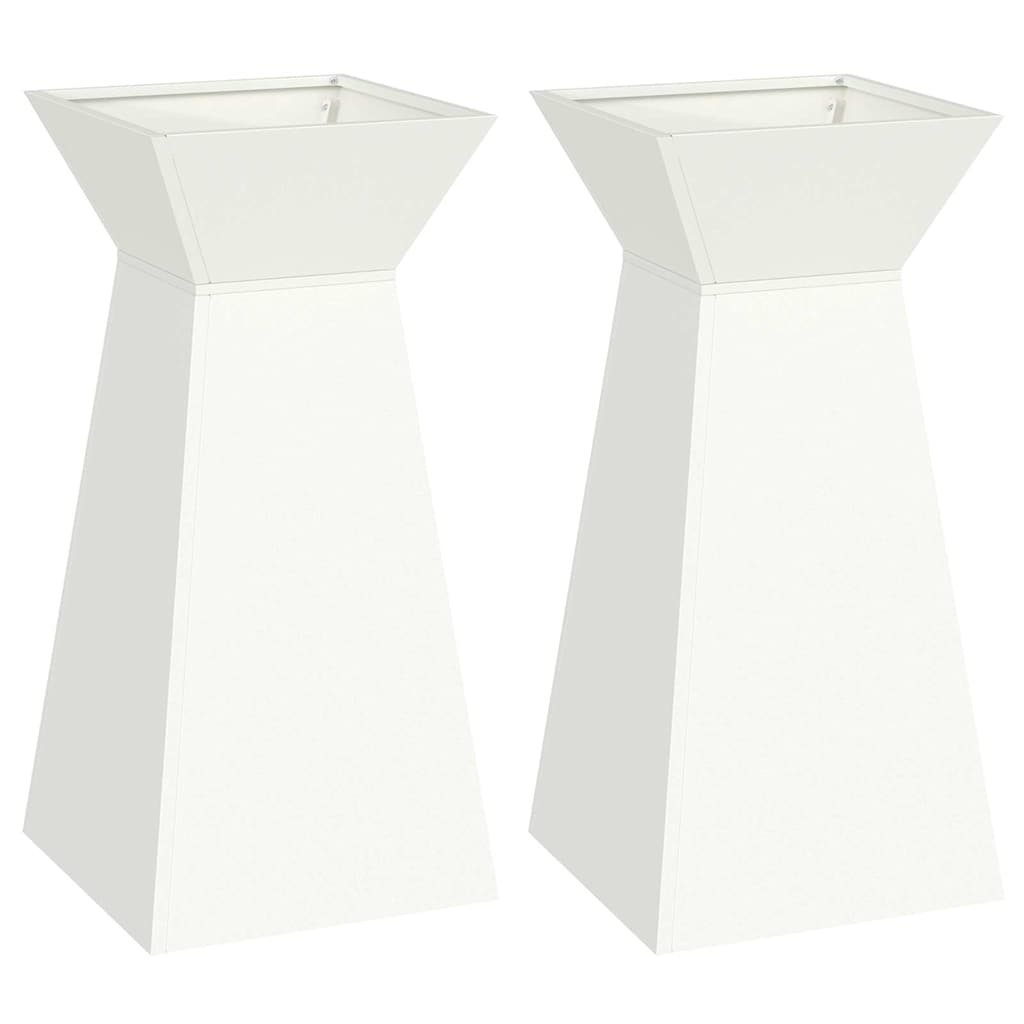 Vaso a Pilastro 2 pz Bianco 35 x 35 x 73 cm