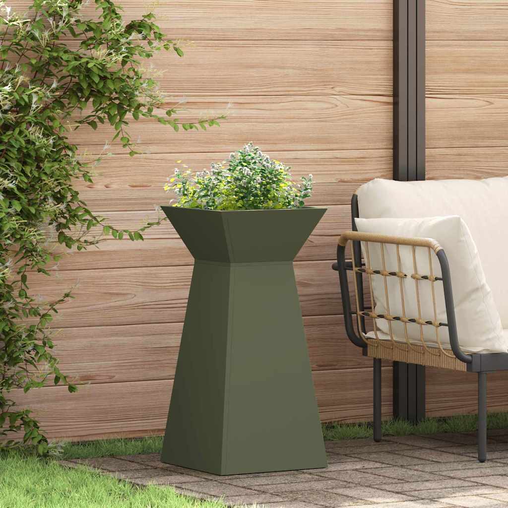 Vaso a Pilastro Verde Oliva 35 x 35 x 73 cm