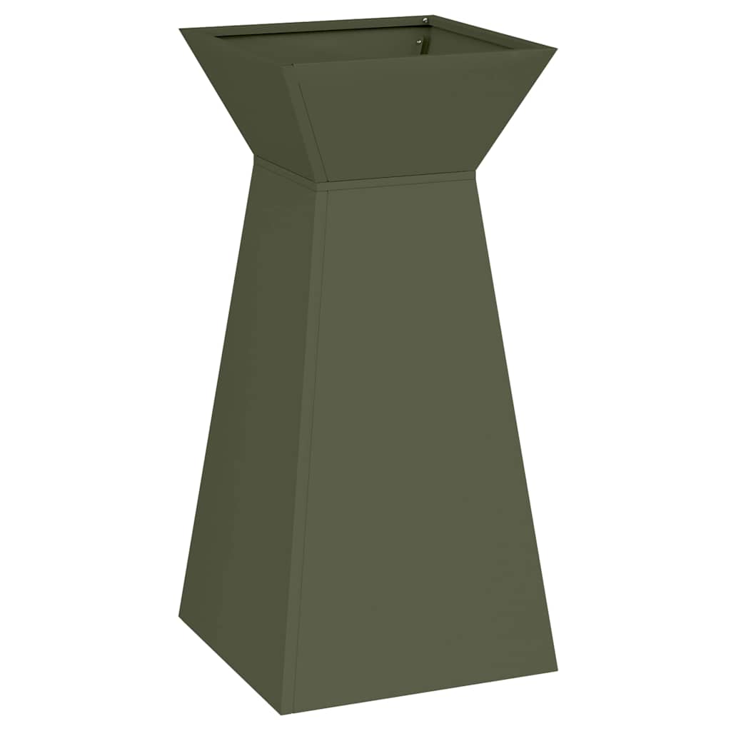 Vaso a Pilastro Verde Oliva 35 x 35 x 73 cm