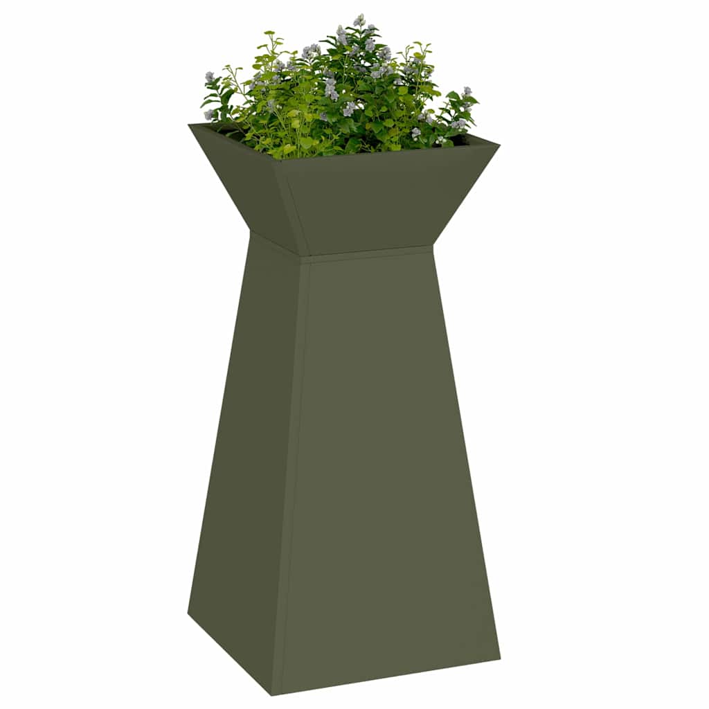 Vaso a Pilastro Verde Oliva 35 x 35 x 73 cm