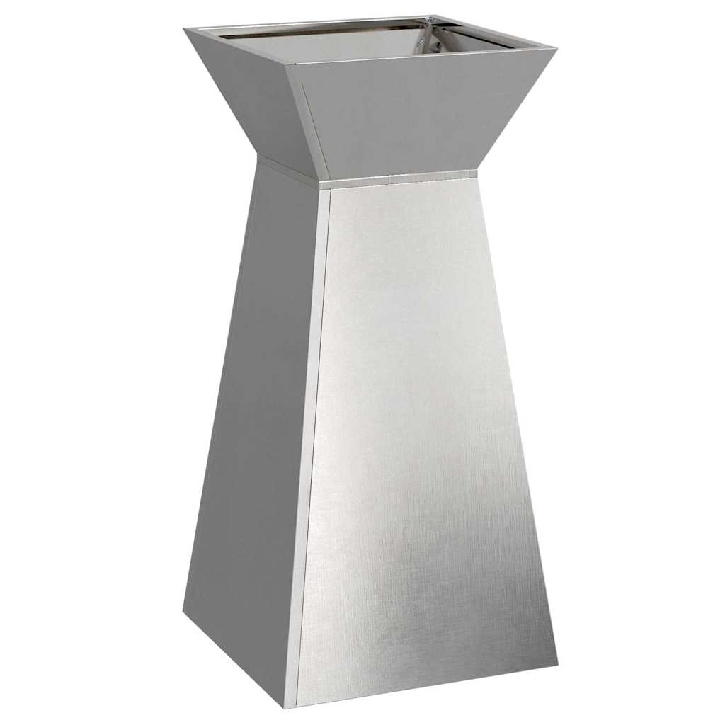 Vaso a Pilastro 2 pz Argento 35 x 35 x 73 cm Acciaio Inox